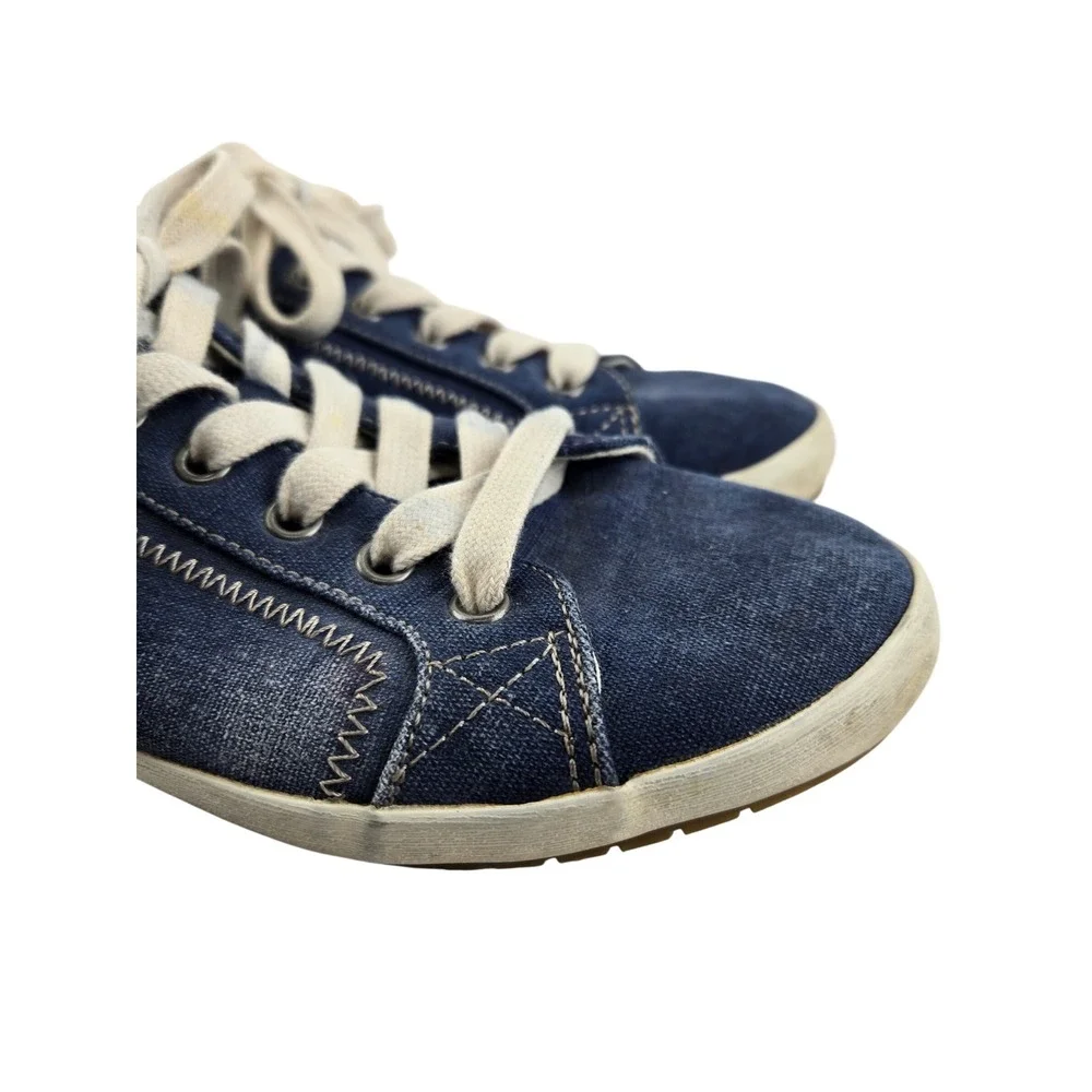 Taos‎ Star Blue Wash Canvas Sneakers Womens 8.5 Lace-Up Comfort Shoes Denim
